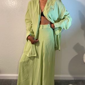 Green two-piece vintage set